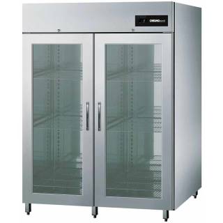 Edelstahlkühlschrank mit Glastüren, 1400 Liter